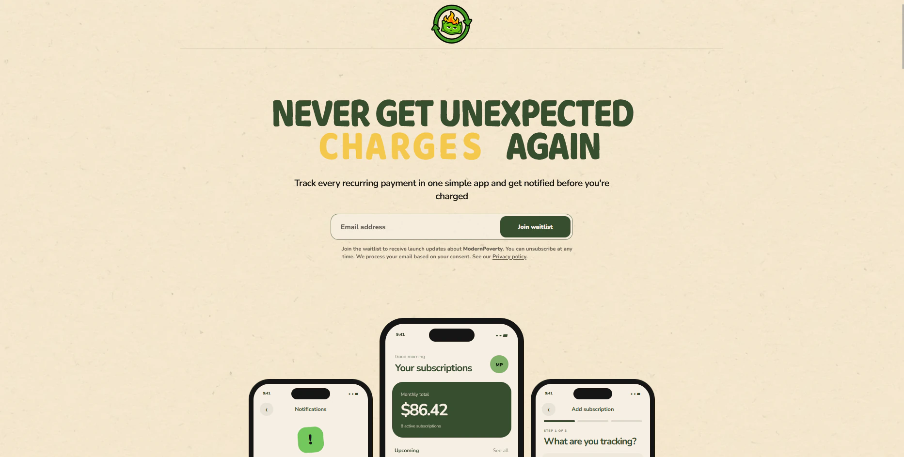 Modern Poverty (Landing + App) project thumbnail